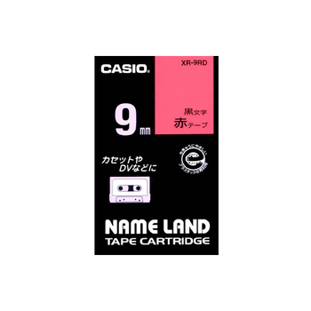 カシオ NAME LAND スタンダードテープ 9mm×8m 赤/黒文字 XR-9RD 1個