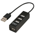 ナカバヤシ USB2.0ハブ 4ポート 15cm ブラック UH-2604BK 1個
