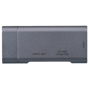 ナカバヤシ PD対応 Type-C ポケットサイズドッキングステーション グレー UD-C08GY 1個