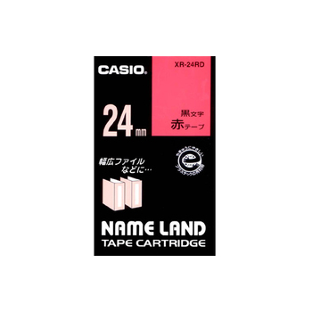 カシオ NAME LAND スタンダードテープ 24mm×8m 赤/黒文字 XR-24RD 1個