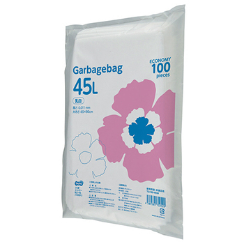 TANOSEE ゴミ袋エコノミー 乳白半透明 45L 1セット(1000枚:100枚×10パック)
