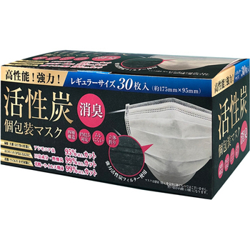クー・メディカル・ジャパン 活性炭入り四層マスク レギュラーサイズ 1箱(30枚)