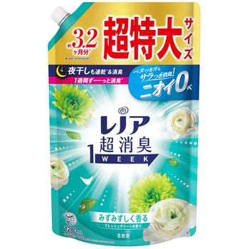 P&G レノア 超消臭1week みずみずしく香るフレッシュグリーンの香り つめかえ用 超特大 1280mL 1個