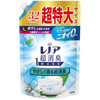 P&G レノア 超消臭1week やさしく香る超消臭フレッシュソープの香り つめかえ用 超特大 1280mL 1個