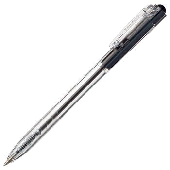 TANOSEE ノック式油性ボールペン 0.7mm 黒 (軸色:クリア) 1セット(100本:10本×10箱)