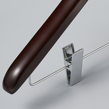 ニーズ 木製ハンガー 木と生活 クリップ ダークブラウン 43cm H-5431B 1本