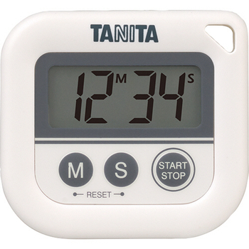 タニタ デジタルタイマー 丸洗いタイマー 100分計 ホワイト TD-376N-WH 1個