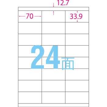 エーワン スーパーエコノミーシリーズ プリンタ用ラベル A4 24面 70×33.9mm 上下余白付 L24AM500N 1箱(500シート)