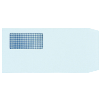 TANOSEE 窓付封筒 裏地紋付 長3 テープのり付 80g/m2 ブルー(窓:フィルム) 業務用パック 1ケース(1000枚)