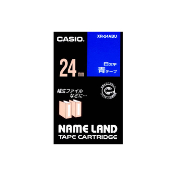 カシオ NAME LAND スタンダードテープ 24mm×8m 青/白文字 XR-24ABU 1個