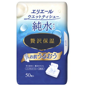 大王製紙 エリエール ウエットティシュー 純水タイプ 贅沢保湿 ボックス本体 1個(50枚)