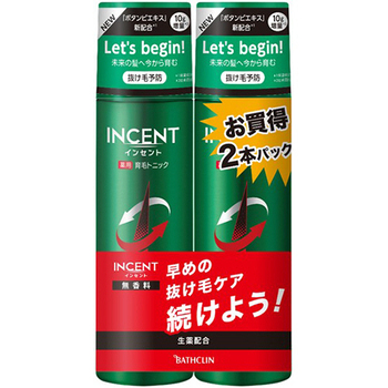 バスクリン インセント 薬用育毛トニック 無香料 190g ペアパック 1パック