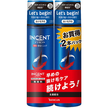 バスクリン インセント 薬用育毛トニック 無香料 プレミアムクール 190g ペアパック 1パック