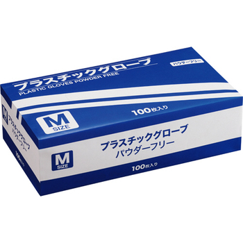 YAMAZEN プラスチックグローブ パウダーフリー M TM-M 1箱(100枚)