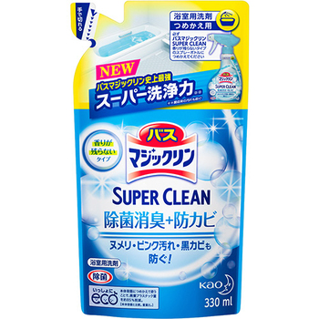 花王 バスマジックリン 泡立ちスプレー SUPER CLEAN 香りが残らないタイプ つめかえ用 330ml 1個