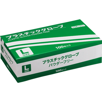 YAMAZEN プラスチックグローブ パウダーフリー L TM-L 1箱(100枚)