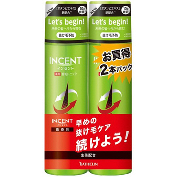 バスクリン インセント 薬用育毛トニック 微香性 190g ペアパック 1パック