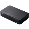 エレコム Giga対応8ポートスイッチ(プラ筐体/ACアダプター) ブラック RoHS指令準拠(10物質) EHC-G08PA4-B 1台