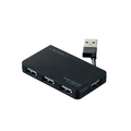 エレコム USB2.0ハブ(ケーブル収納タイプ) 4ポート ブラック U2H-YKN4BBK 1個