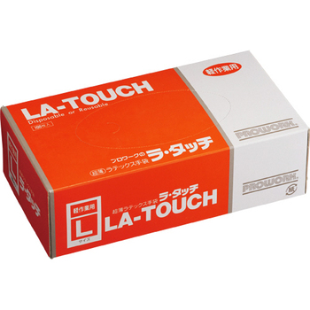 中部物産貿易 超薄ラテックス手袋 ラ・タッチ 粉付 L 1箱(100枚)