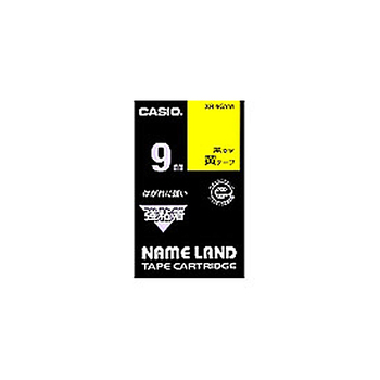 カシオ NAME LAND 強粘着テープ 9mm×5.5m 黄/黒文字 XR-9GYW 1個