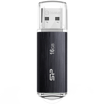 シリコンパワー USB3.2 Gen1対応 フラッシュメモリ Blaze B02 16GB ブラック SP016GBUF3B02V1K 1個