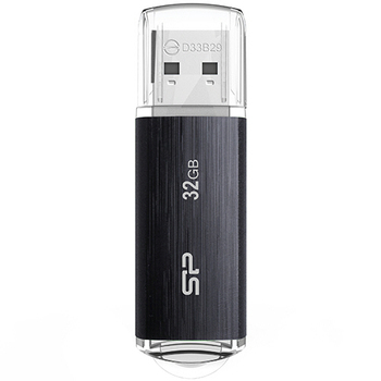 シリコンパワー USB3.2 Gen1対応 フラッシュメモリ Blaze B02 32GB ブラック SP032GBUF3B02V1K 1個