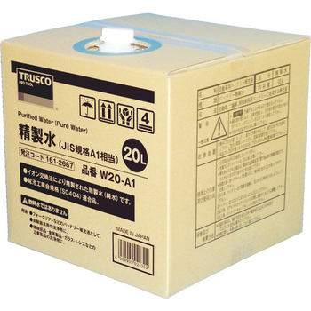 TRUSCO 精製水 20L JIS規格A1相当 W20-A1 1個