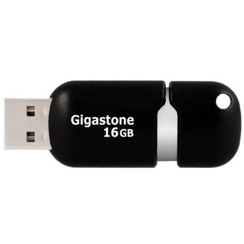 Gigastone USB2.0フラッシュメモリ スライド式 16GB ブラック/シルバー GJU216GSLJ 1個