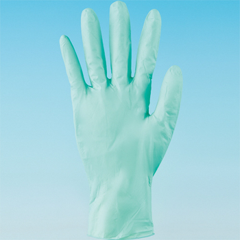 川西工業 ニトリル 使いきり手袋 粉なし M グリーン #2061 1箱(250枚)