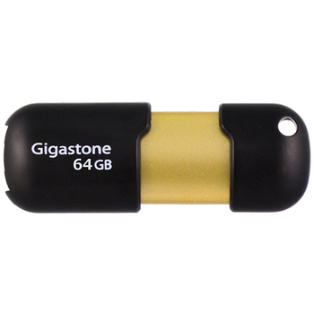 Gigastone USB3.0フラッシュメモリ スライド式 64GB ブラック/ゴールド GJU364GSLJ 1個