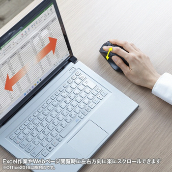 サンワサプライ 静音Bluetoothマウス(サイドホイール付き) 5ボタン ブラック MA-BBS523BK 1個
