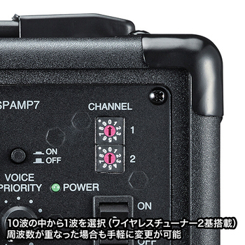 サンワサプライ ワイヤレスマイク付き拡声器スピーカー MM-SPAMP7 1台