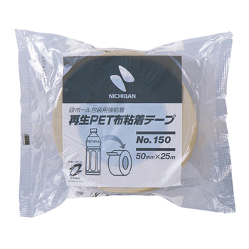 ニチバン 再生PET布粘着テープ 50mm×25m 150-50 1巻
