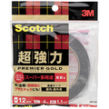 3M スコッチ 超強力両面テープ プレミアゴールド (スーパー多用途) 粗面用 12mm×4m SPR-12R 1巻