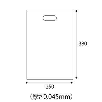 TANOSEE ポリエチレン手提袋 小判抜き ソフトタイプ M ヨコ250×タテ380×厚さ0.045mm ホワイト 1パック(50枚)