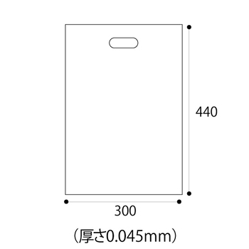 TANOSEE ポリエチレン手提袋 小判抜き ソフトタイプ L ヨコ300×タテ440×厚さ0.045mm ネイビー 1パック(50枚)