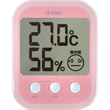 ドリテック デジタル温湿度計 オプシスプラス ピンク O-251PK 1個
