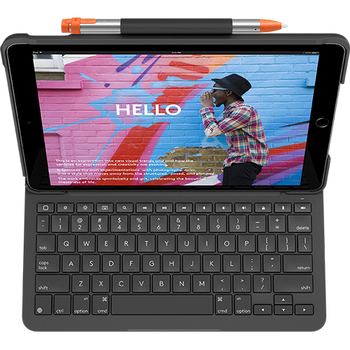 ロジクール スリム フォリオ for iPad(第7世代、第8世代、第9世代) Bluetoothキーボード一体型ケース グラファイト iK1055BK 1台