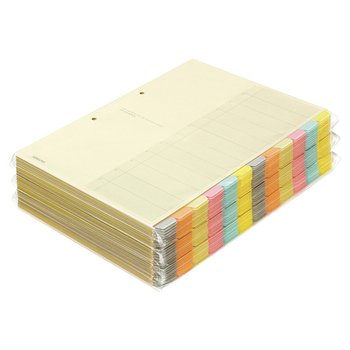 コクヨ カラー仕切カード(ファイル用・12山見出し) A4タテ 2穴 6色+扉紙 シキ-150 1パック(30組)