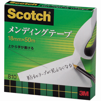 3M スコッチ メンディングテープ 810 大巻 18mm×50m 紙箱入 810-3-18 1巻