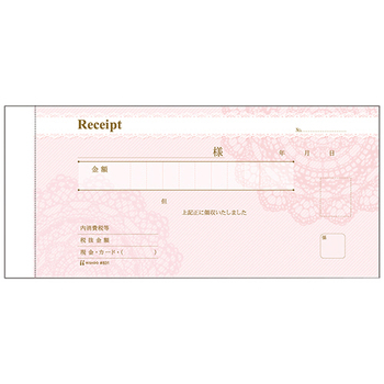 ヒサゴ デザイン領収証 レース/ピンク 2枚複写 40組 #831 1冊