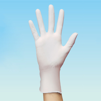 川西工業 ニトリル 使いきり極薄手袋 粉付 ホワイト S #2044 1箱(100枚)
