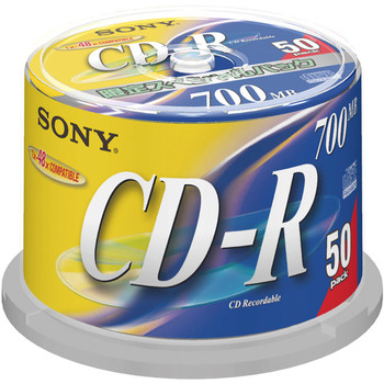 ソニー データ用CD-R 700MB 48倍速 ブランドシルバー スピンドルケース 50CDQ80DNSP 1パック(50枚)
