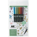 トンボ鉛筆 水性マーカー デュアルブラッシュペン ABT 6色(各色1本) ナチュラル AB-T6CNT 1パック