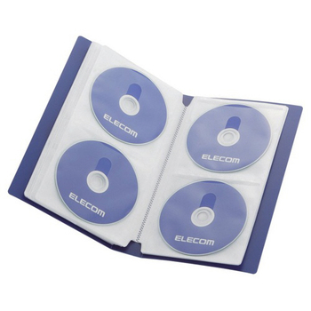 エレコム DVD/CD用ディスクファイル 120枚収納 ブルー CCD-FS120BU 1個