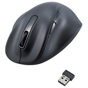 エレコム 静音 2.4GHz無線マウス EX-G 5ボタン XLサイズ ブラック M-XGXL30DBSKBK 1個