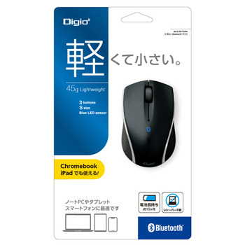 ナカバヤシ 小型 Bluetooth 3ボタンBlueLEDマウス ブラック MUS-BKT99NBK 1個