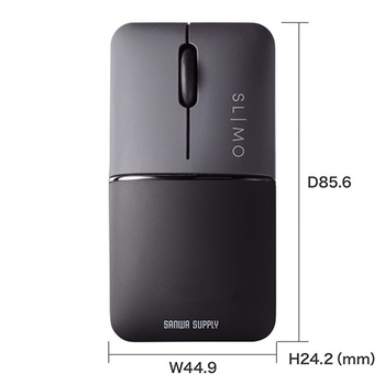 サンワサプライ 静音BluetoothブルーLEDマウス SLIMO (充電式) ブラック MA-BBS310BK 1個