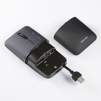 サンワサプライ 静音BluetoothブルーLEDマウス SLIMO (充電式) ブラック MA-BBS310BK 1個